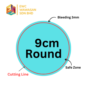 MIRROR KOTE label sticker 9cm Round template