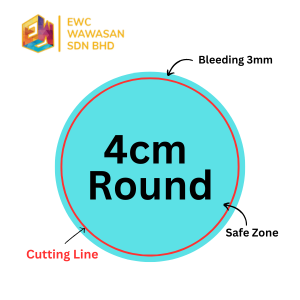 MIRROR KOTE label sticker 4cm round template