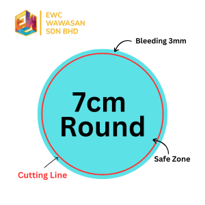 MIRROR KOTE label sticker 7cm round template